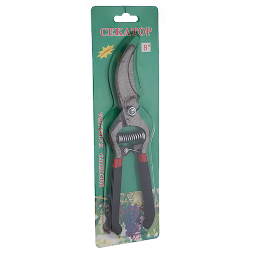 Секатор 21см металлические ручки, с обрезиненными антискользящими наконечниками, кованное лезвие, фиксатор, пружинный механизм 880646, 1/12/60