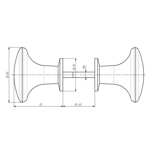 Ручка кнопка РК-01 60 мм, серый, Хедер