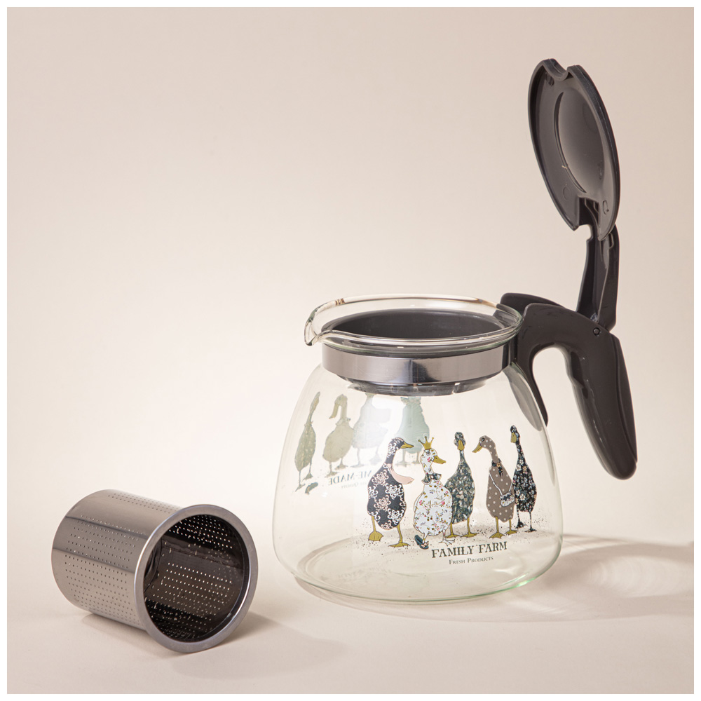 ЗАВАРОЧНЫЙ ЧАЙНИК AGNESS С ФИЛЬТРОМ, FAMILY FARM, 900 МЛ.