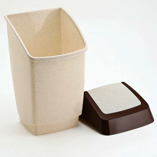 Контейнер для мусора 7 л IDEA  ХАПС М 2470, бежевый мрамор