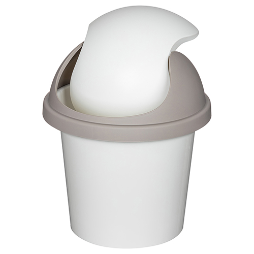 Контейнер для мусора 7 л Rambai 221303521/03, круглый, светло-серый