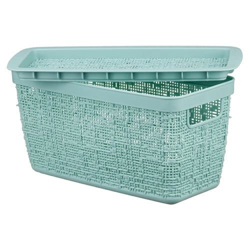 Коробка с крышкой 4 л IDEA БЯЗЬ М 2325, 28х14х14 cм, морская волна