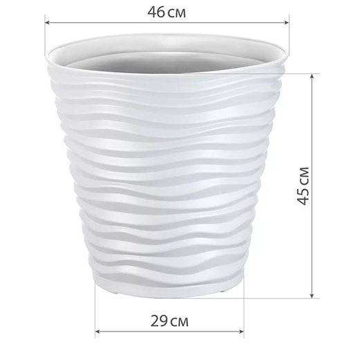 Горшок для цветов Дюна d-460мм, h-450мм 50л, кремовый, 1/3