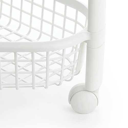 Полка угловая IDEA ЕВРО М 2756, на колесах, 3 секции, белая