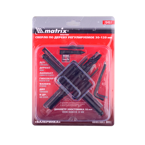 Сверло по дереву регулируемое Балеринка 30-120мм, 1/60