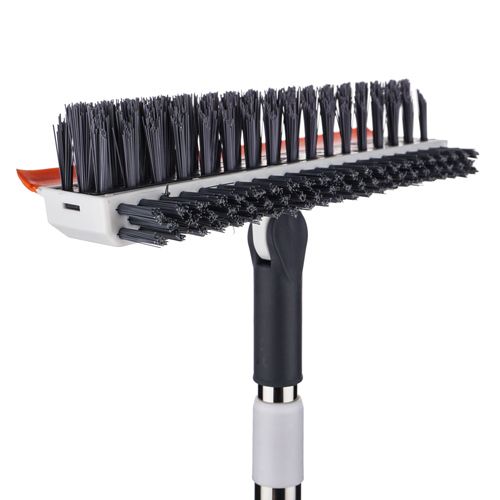 Водосгон-щетка телескопическая ручка 110см, резинка 22см трехсторонняя, с отверстиями для тряпки, металлическая ручка, 1/80