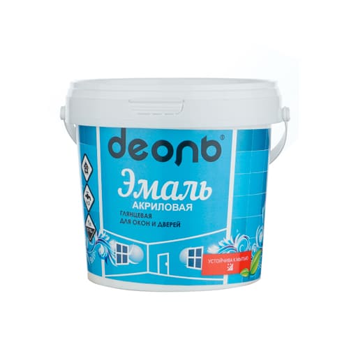 Эмаль акриловая универсальная глянцевая белоснежная 1кг, ДЕОЛЬ, Без запаха, 6/6