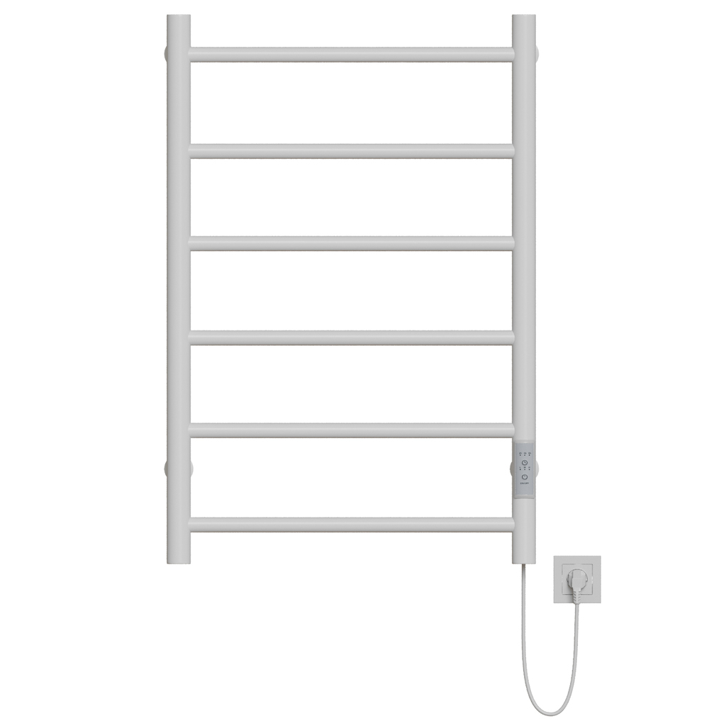 Полотенцесушитель MIXLINE VEGA 80х50, таймер, 289 Вт, 6 перекладин электрический БЕЛЫЙ
