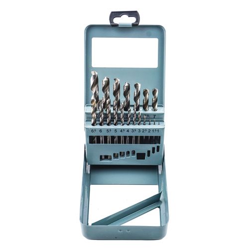 Набор сверл по металлу цилиндрический хвостовик 1-10 мм 19 шт Барракуда стальной кейс, 1/50