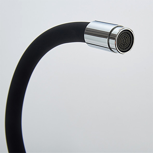 Смеситель для кухни LEDEME 4898-2 шар. черный силиконовый излив, 1/10