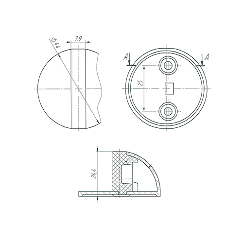 Упор дверной УД-04А, бронза, Абсолют, 2/15