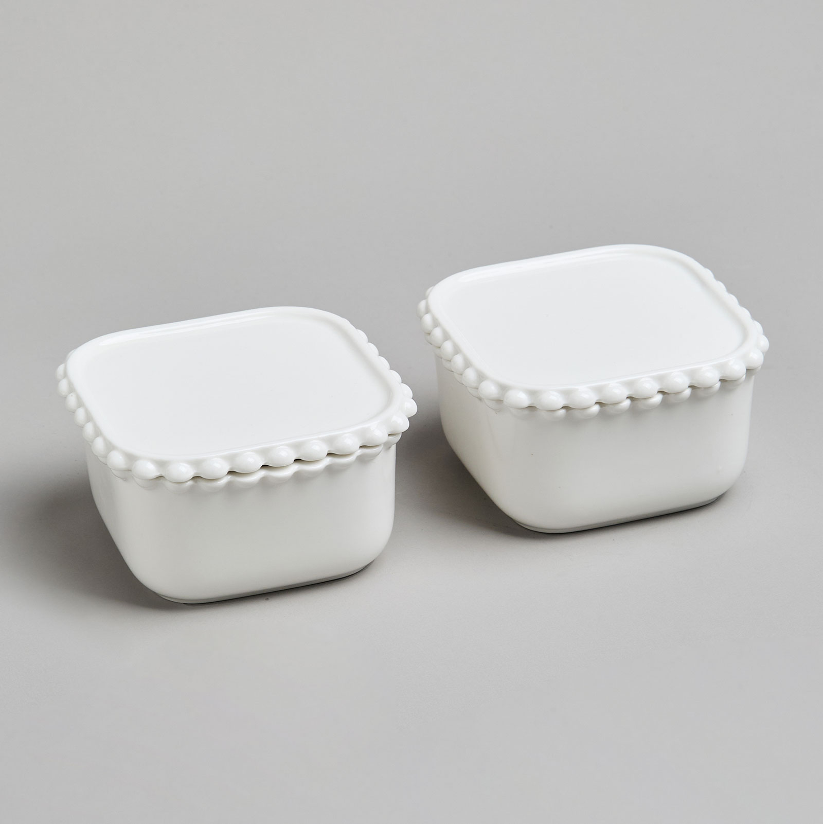 НАБОР ИКОРНИЦ LEFARD, PEARL, С КРЫШКАМИ 2 ШТ. КВАДРАТ. 10*5, 5 СМ 200 МЛ