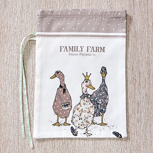НАБОР  МЕШОЧКОВ ИЗ 2-Х ШТ "FAMILY FARM" 20Х29СМ,100%ХЛОПОК,КАПУЧИНО,ТВИЛ,ПРОПИТКА