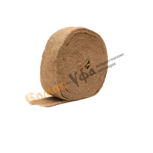 Лента джутовая, пакля, 120мм*8мм*20м для прокладки м/у бревен из первич. сырья, цена за уп. 8шт, 1/1