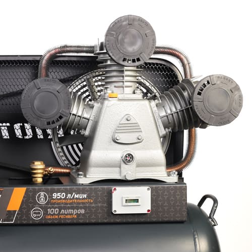 Компрессор PATRIOT KRX 950 L100 D, поршневой, ременной, масляный, 950 л/мин, 100 л, 10 бар, 5.5 кВт, 400 В