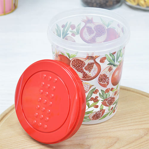 Банка с завинчивающейся крышкой 1 л Homver Asti 221154806/03, с декором, красная