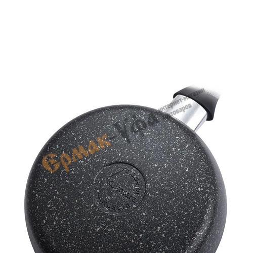 Сковорода 18 см, 40 мм с ручкой АП смт18401а KUKMARA, темный мрамор, 1/12