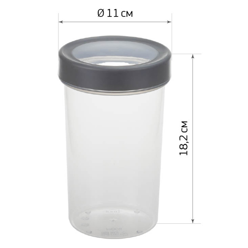 Емкость для продуктов 1.1 л ОПТИМ М 1477, графитовая