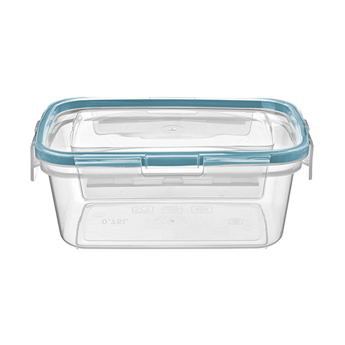 Контейнер для продуктов 0.75 л Homver 221103618/02, с защелками,герметичный прямоугольный бесцветный