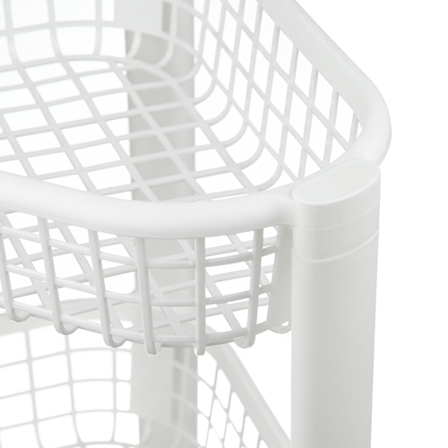 Полка универсальная угловая ЕВРО на колесах, 4 секции, белый, 1/6