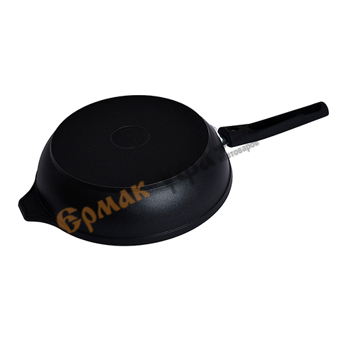 Сковорода 26 см, 60 мм со съемной ручкой, стеклянной крышкой с266а KUKMARA, 1/4