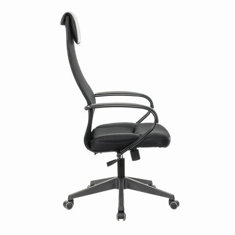 Кресло офисное BRABIX PREMIUM, Stalker EX-608 PL,  ткань-сетка/кожзам, черное, 532090