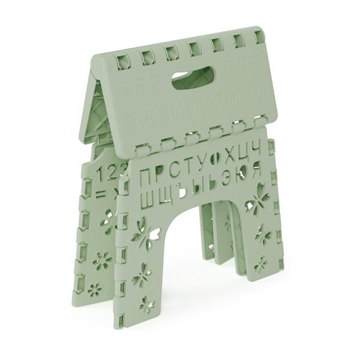 Табурет детский Алфавит складной, зеленый, 5/10