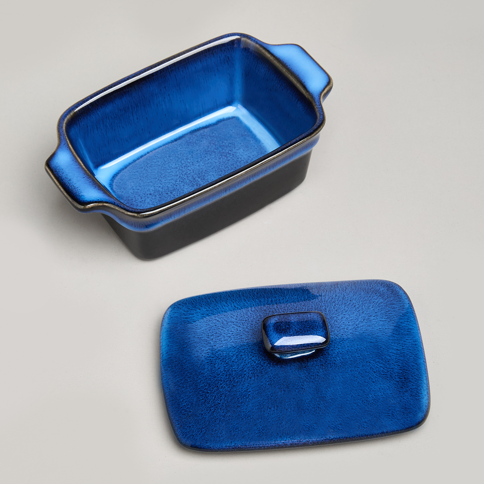 ФОРМА ДЛЯ ЗАПЕКАНИЯ С КРЫШКОЙ / МАСЛЕНКА REACTIVE BLUE 16,5*10*5/9 СМ 250 МЛ