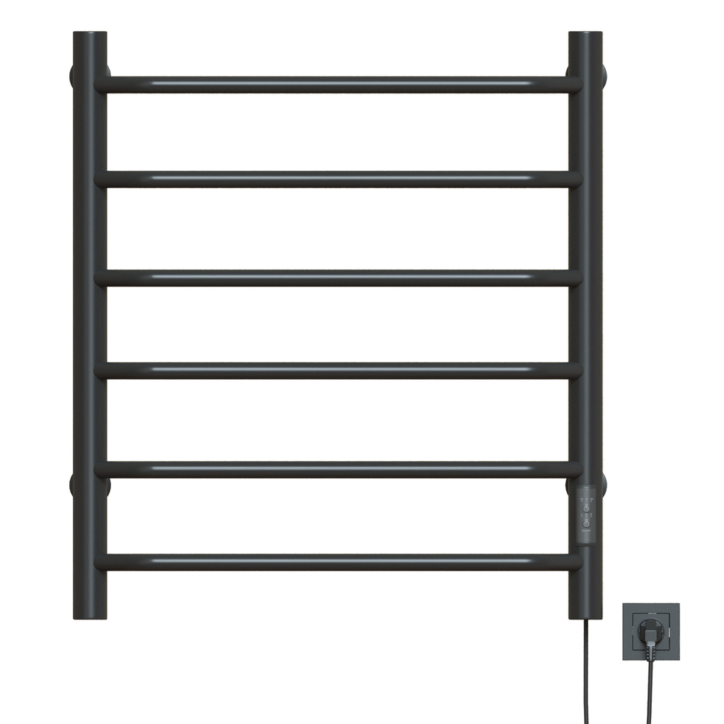 Полотенцесушитель MIXLINE MIRA 80х50, таймер, 253 Вт, 6 перекладин электрический ГРАФИТ
