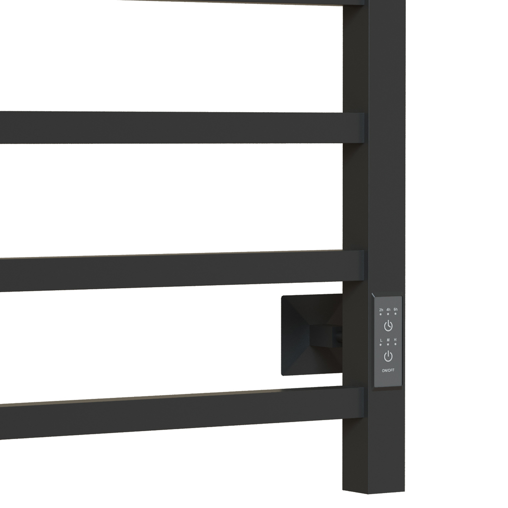 Полотенцесушитель MIXLINE FORTUNE 80х50, таймер, 560 Вт, 7 перекладин + ПОЛКА электрический ГРАФИТ