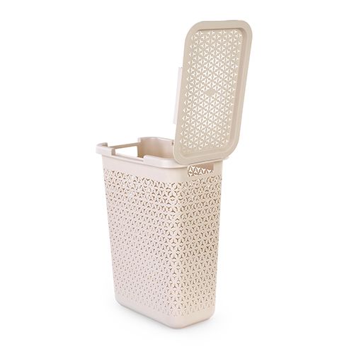 Корзина для белья 30л Элемент узкая, бежевый, Альтернатива, М9084, 1/4