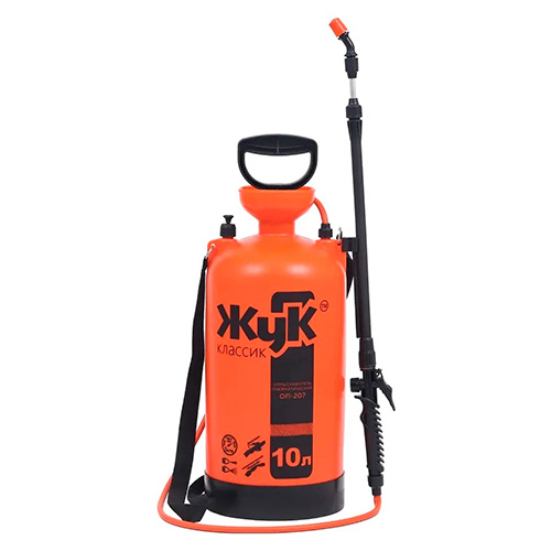 Опрыскиватель 10,0л ЖУК Классик пневматический, ОП-207, термоусадка, алюм телескоп. бр-т, 1/6