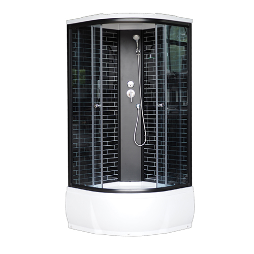 Душевая кабина 90*90*215см ДАНА-20К кирпичики черные, выс. поддон, 1/1