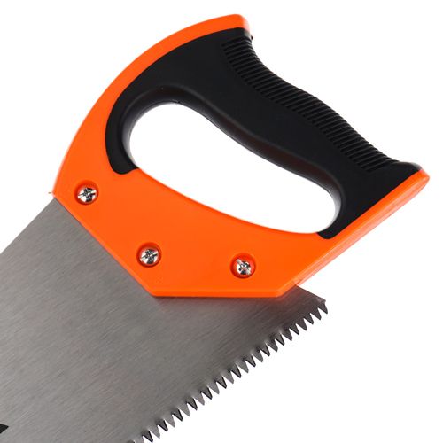 Ножовка по дереву 450мм, 3D зуб 7-8 TPI, пластиковая обрезиненная ручка, 1/48