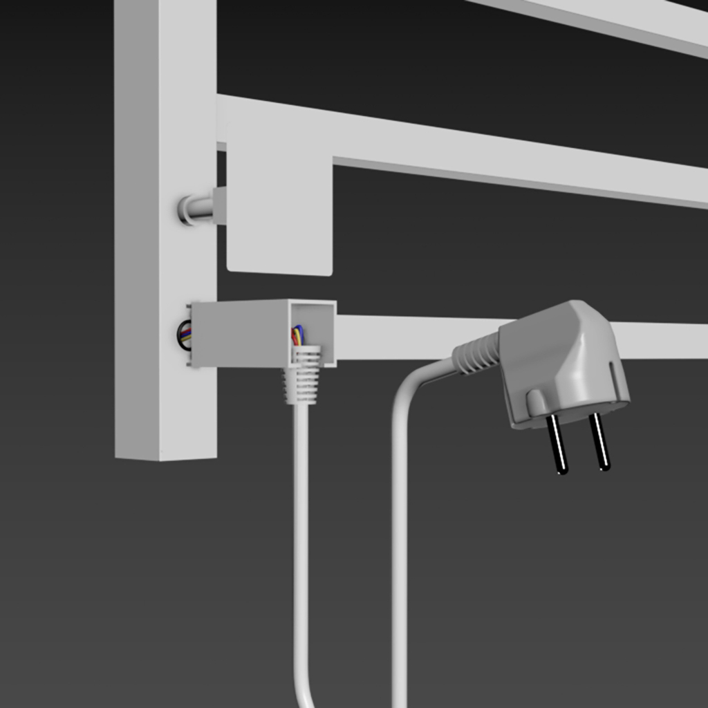 Полотенцесушитель MIXLINE FORTUNE 80х50, таймер, 560 Вт, 7 перекладин + ПОЛКА электрический БЕЛЫЙ