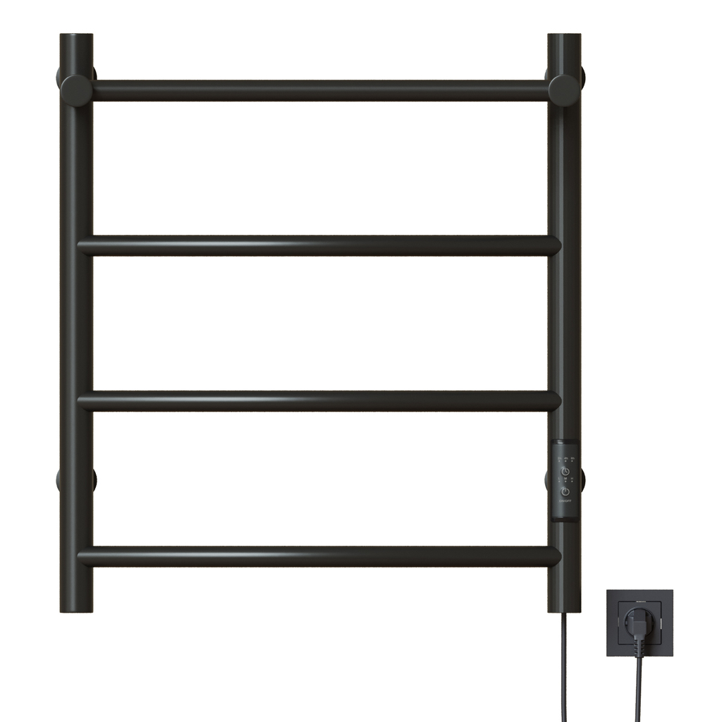 Полотенцесушитель MIXLINE CAPELLA 60х50, таймер, 251Вт, 3 перекладины + ПОЛКА электрический ЧЕРНЫЙ