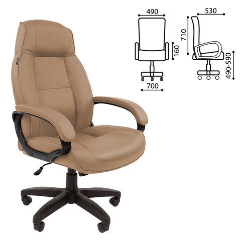 Кресло офисное BRABIX, Formula EX-537,  экокожа, песочное, 531390