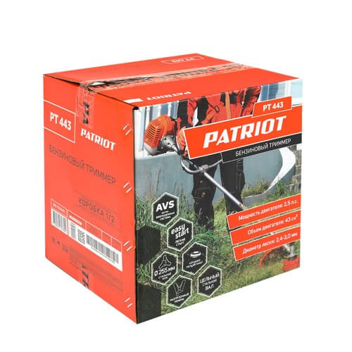 Триммер бензиновый PATRIOT PT 443, 2.5 л.с, 43 сс