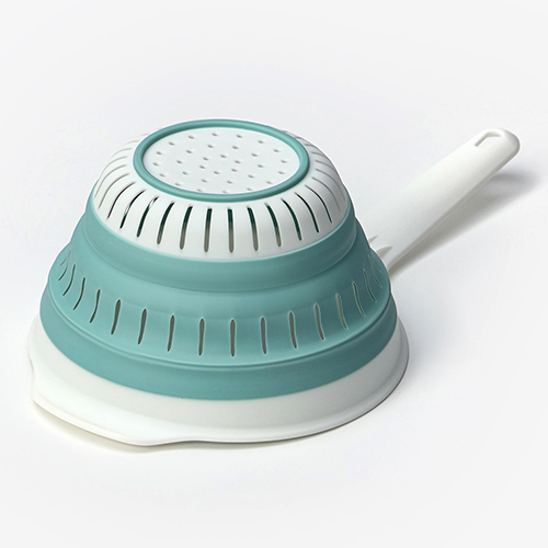 Дуршлаг складной IDEA ФЛЕКС М 1127, с ручкой, морская волна