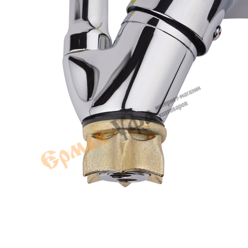 Смеситель для кухни DIKALAN D57E36, Е51, желтый, высокий гибкий излив, 1/12