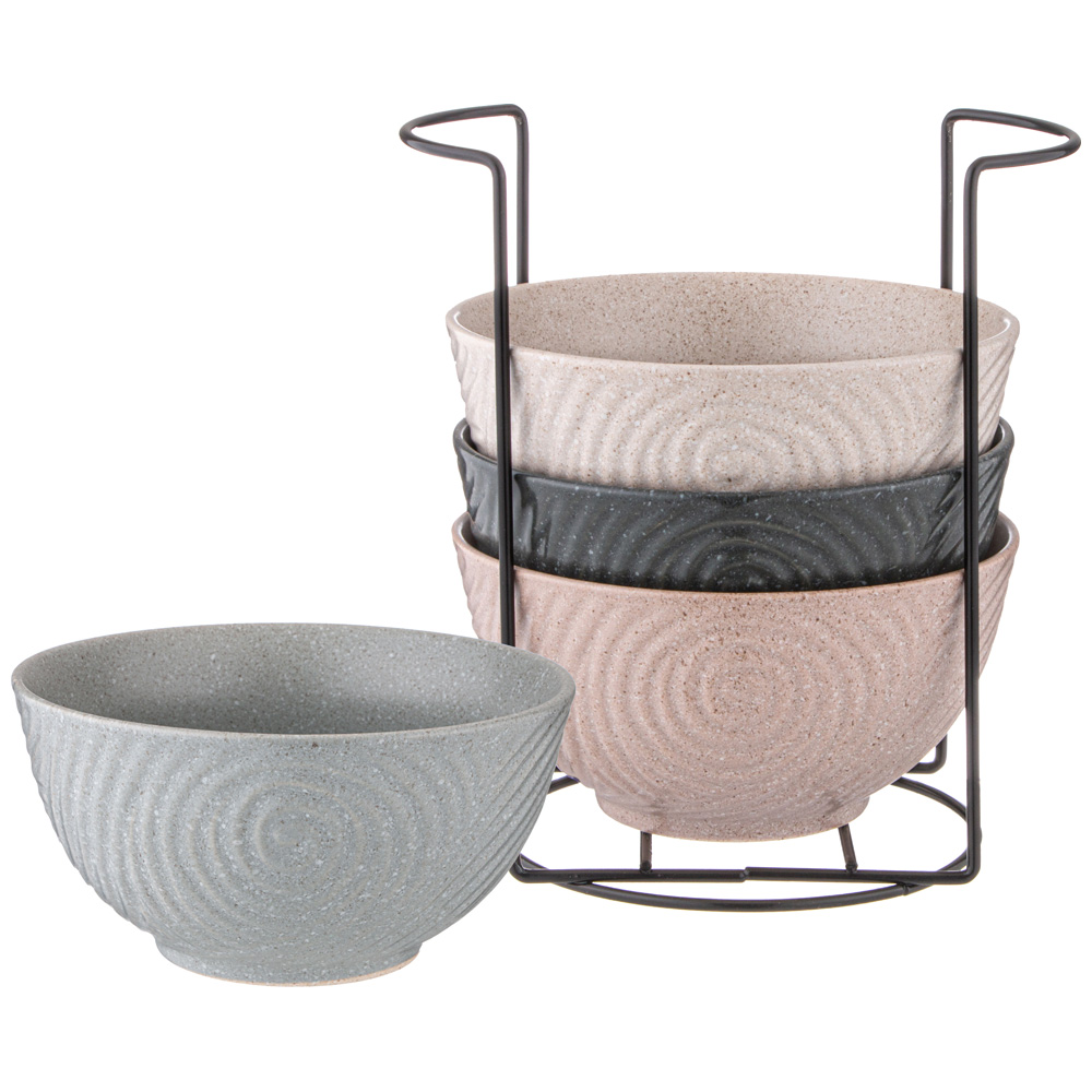 НАБОР САЛАТНИКОВ ИЗ 4 ШТ. НА МЕТАЛ-ОЙ ПОДСТАВКЕ КОЛЛЕКЦИЯ, PASTEL, 15*7, 5 СМ, 700МЛ