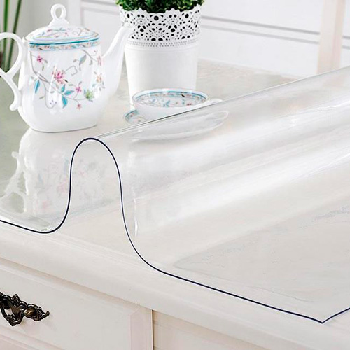 Прозрачная скатерть гибкое стекло Dekorelle 120*60 см, 0.8 мм