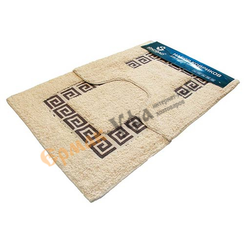 Коврик для ванны и туалета 50х80х0,8см, 50х50х0,8см набор печатный рисунок хлопок 800-22, 1/20