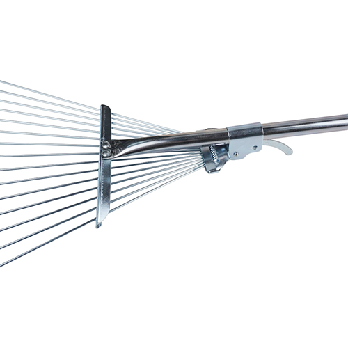 Грабли веерные проволочные 15 зубьев раздвижные оцинк с черенком Богатый урожай 1/25