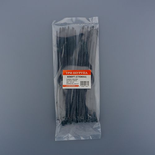 Хомут, стяжка, 200х3,6мм нейлон черный 50шт/уп, 5/500