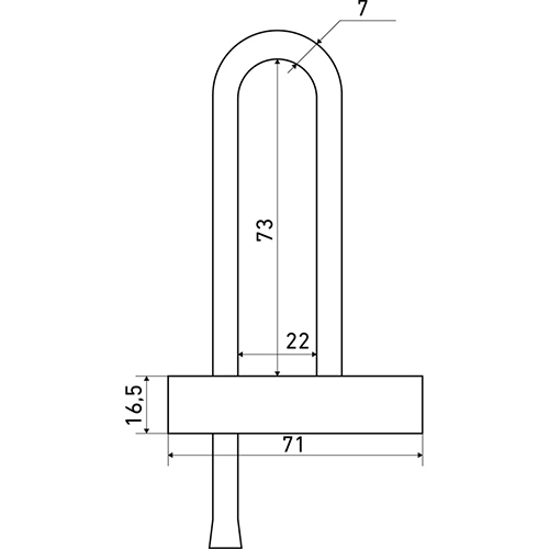 Замок навесной ВС-3. 01Д КА, РУ, АЛЛЮР длинная дужка d=7мм одна секретность, 1/25