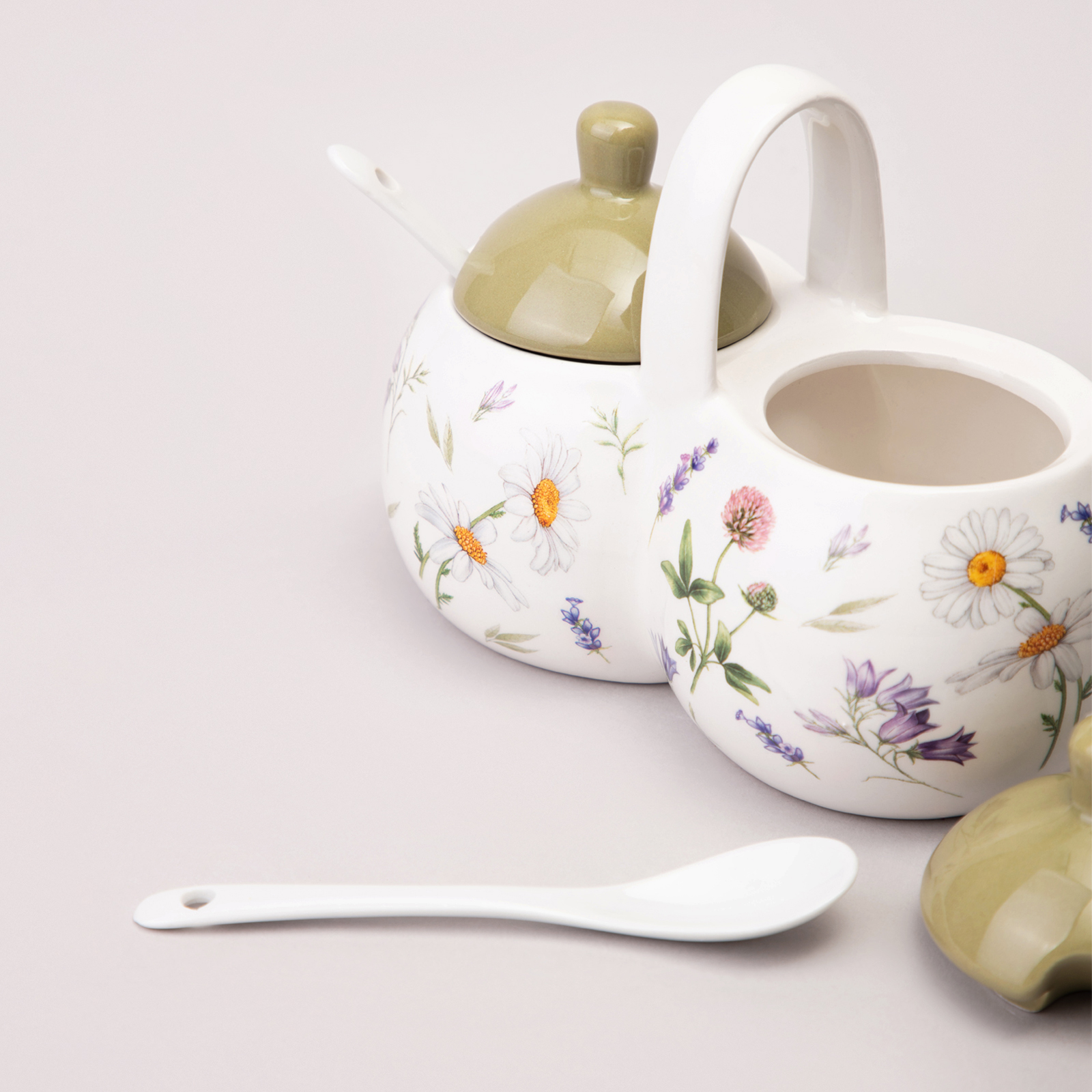 БАНКА 2 СЕКЦИИ AGNESS, FLOWER STORY, 17*10*13 СМ / 2x240 МЛ, КОР=24ШТ.