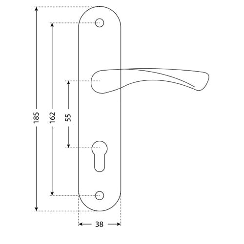 Замок врезной ЗВ4-55. 27 ОМЕГА, хром, 1/10