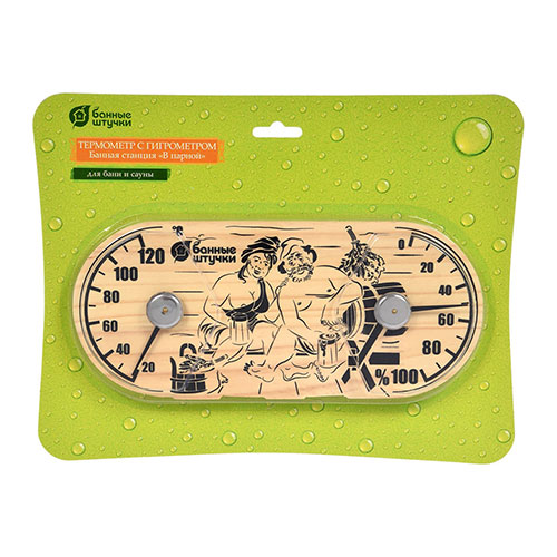 Станция банная термометр с гигрометром В парной, 25х11х2,5 см, для бани и сауны Банные штучки, 1/5