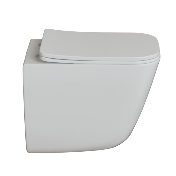 Унитаз подвесной безободковый WAVE STRONG Tornado3.0, сид. дюропласт, м/л, быстр, БЕЛЫЙ глянец, L